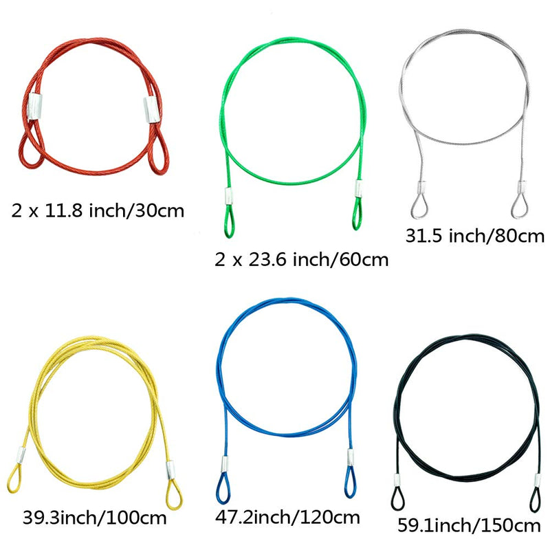 8 Pack Safety Stainless Steel Tethers,Colorful Coated Security Tether Lanyard Kit Cable Wire Compatible with Gopro Hero All Editions,Action Camera Series Devices and Other Applicable Equipment