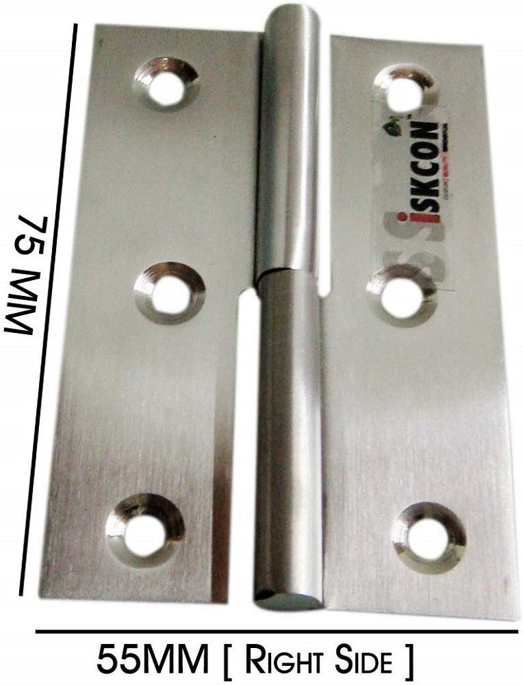 s siskcon Lift Off Hinges SSiSKCON Pure Stainless Steel Hinges 3''(75MM) Satin Finish 32D(630),Right Side(Set of 2 Pcs. with Stainless Steel Screws) 3 inch ( 75mm) Right