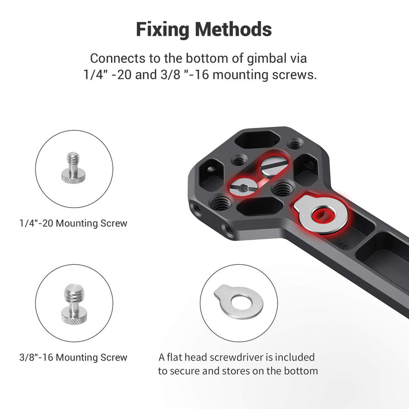 SMALLRIG Aluminum Side Handle Compatible with DJI Ronin-S/SC & ZHIYUN Crane 2S/2/V2 & MOZA Air 2/AirCorss 2 Gimbals - 2786