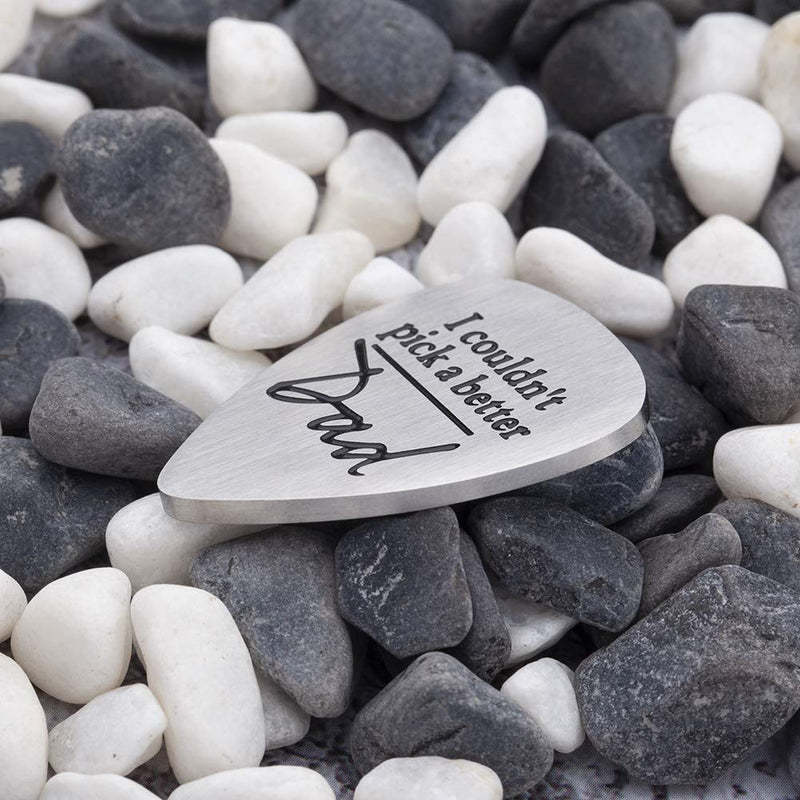 Fathers Day Gifts Keychain Dad Gifts from Daughter Son I Couldn't Pick a Better Dad Guitar Picks Funny Gift Ideas for Men Him Husband Daddy Birthday Gifts Key Ring (dad-guitar)