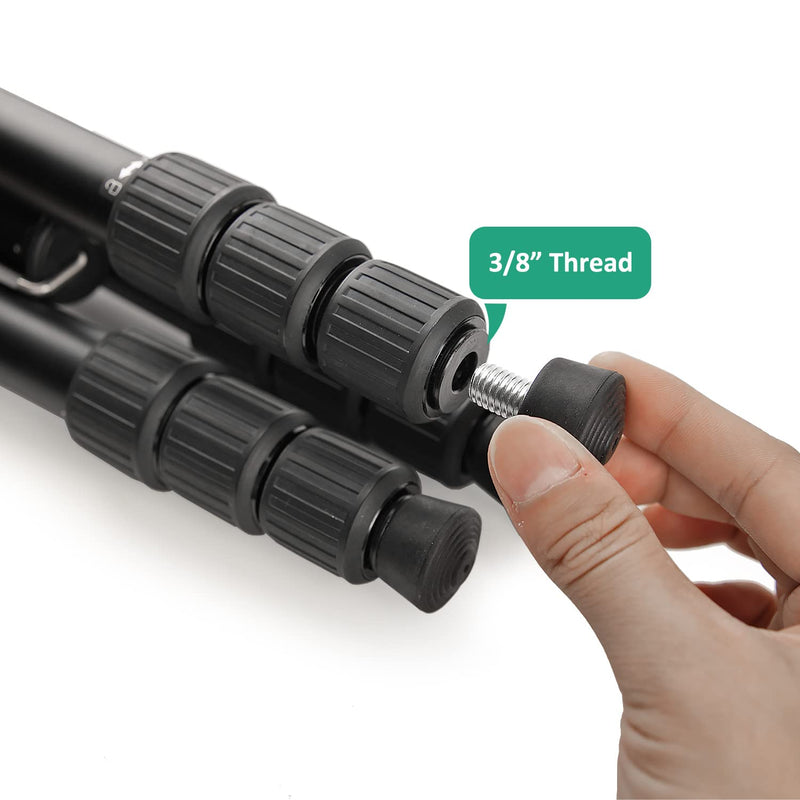 [AUSTRALIA] - 3 Sets of Rubber Tripod Foot Universal 3/8 Thread Anti-Slip with Stainless Steel Tripod Spikes Replacement Part for Monopod Tripod by Rigych Spike Kit 