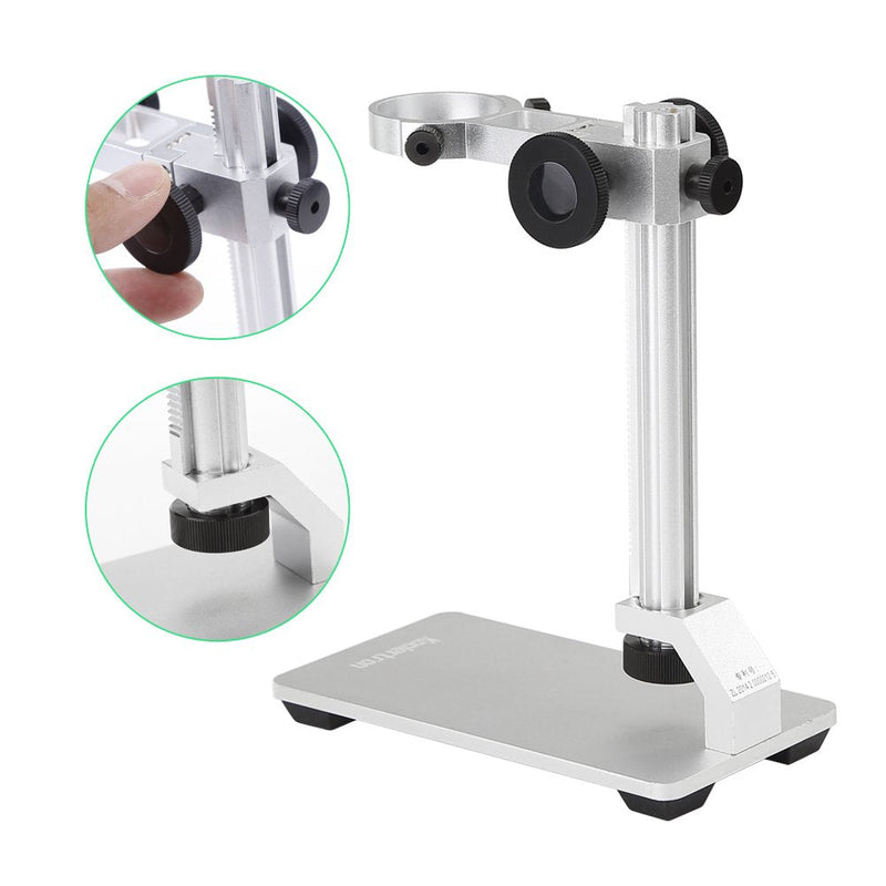 Koolertron Aluminum Alloy Microscope Stand Portable Adjustable Manual Focus Digital USB Microscope Holder Support Adjusted Up and Down 7.3 inch