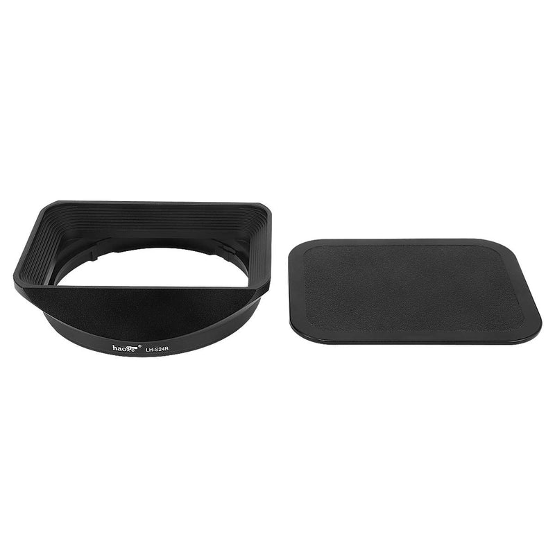 Haoge LH-S24B Bayonet Square Metal Lens Hood Shade with Cap for Sony FE 24mm F1.4 GM SEL24F14GM Wide Angle Prime Lens