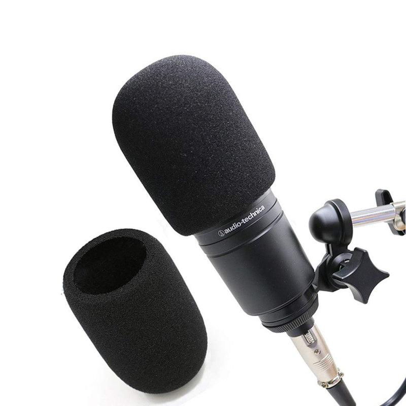 [AUSTRALIA] - 2pcs AT2020 Microphone Foam Cover Windscreen Pop Filter Black Compatible with Mic Audio Technica AT2020 ATR2500 AT2035 AT2050 AT4040 Cardioid Condenser Microphone Noise Reduction 2pcs Foam Covers 