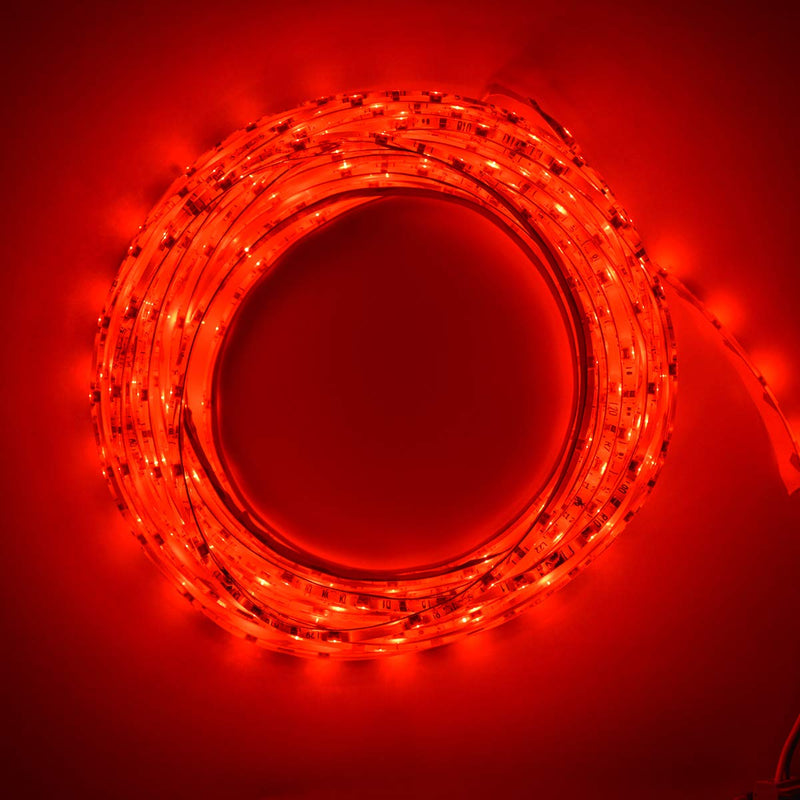 DealLED LED Strip Tape Light Kit with 12V Power Supply, for Under Cabinet, Kitchen, Household, Garden, Patio Accent Lighting, SMD3528 300LEDs Waterproof IP65 Glue Sealled (Red)