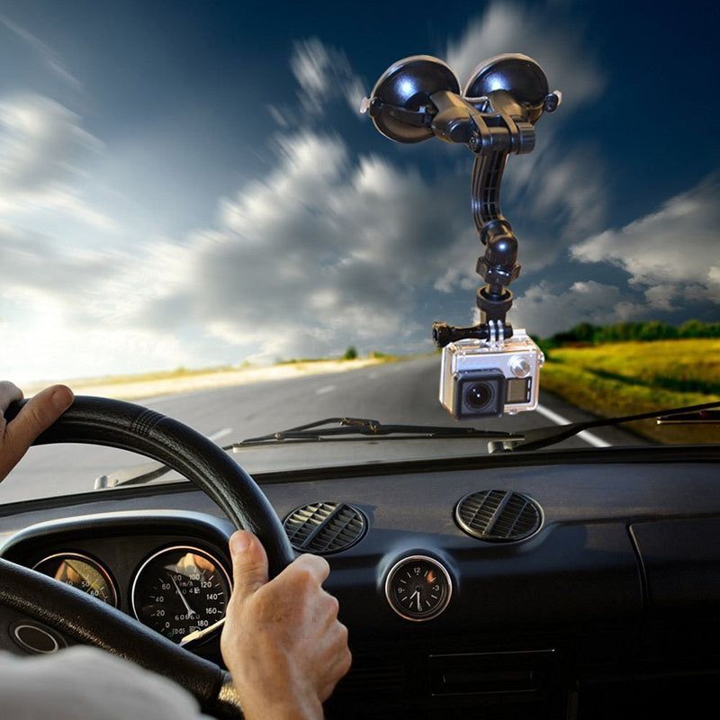[AUSTRALIA] - Smatree Double Suction Cup Mount, Car Mount Compatible for Gopro Hero 10/9/8/7/Max/6/5/4/3+/3, AKASO, DJI OSMO Action Camera, Greater Suction Power, Pefect for Car Windshield and Window（Updated Version） 