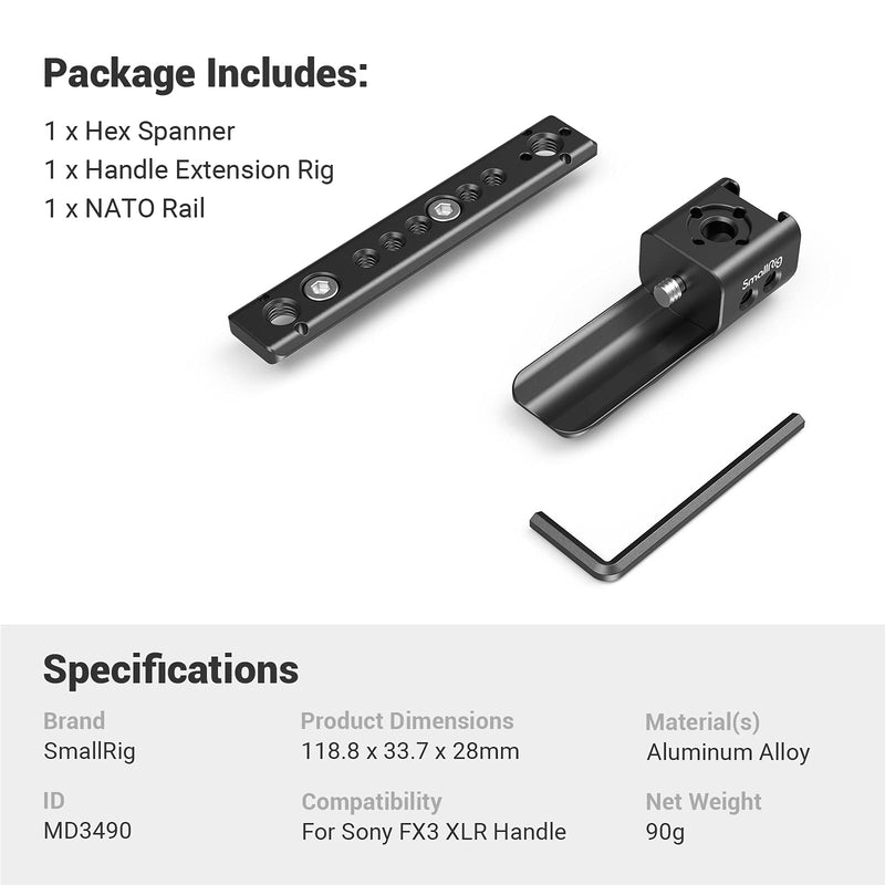 SMALLRIG FX3 XLR Handle Extension Rig for Sony - MD3490