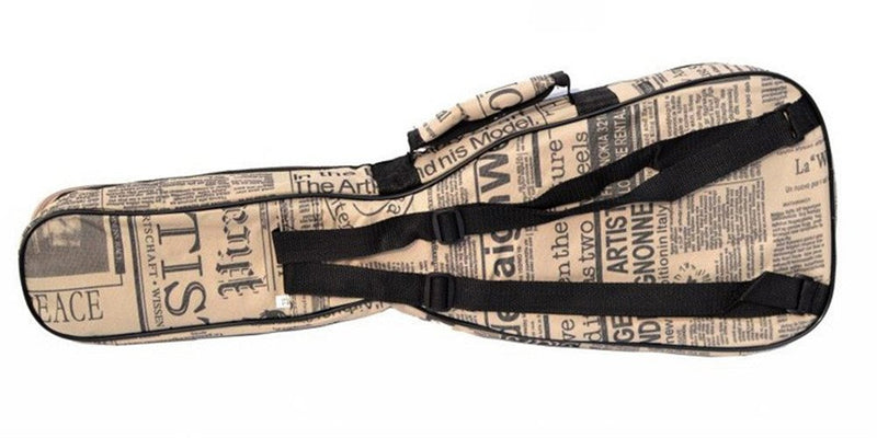 Ukuee Hawaiian Ukulele Bag Ukulele Case with Soft 10MM Sponge Padding Waterproof Adjustable Straps Newspaper 21 inch