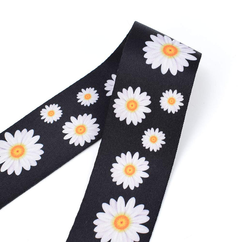 CLOUDMUSIC Ukulele Strap White Daisy For Soprano Concert Tenor Baritone