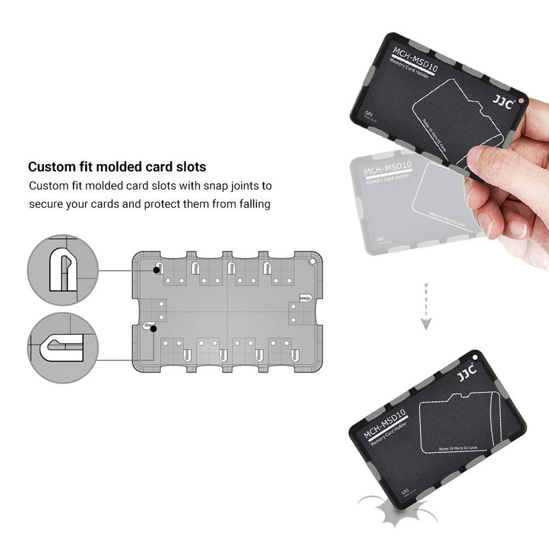 10 Slots Micro SD Card Case Holder Storage Organizer, Ultra Slim Credit Card Size Lightweight Portable TF MSD Memory Card Storage 10 Micro SD Card Slots