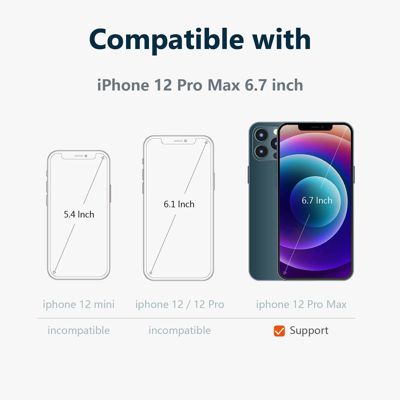 MANTO 3 Pack Screen Protector Compatible with iPhone 12 Pro Max Tempered Glass 6.7 Inch Full Coverage Protection Clear Clear for iPhone 12 Pro Max