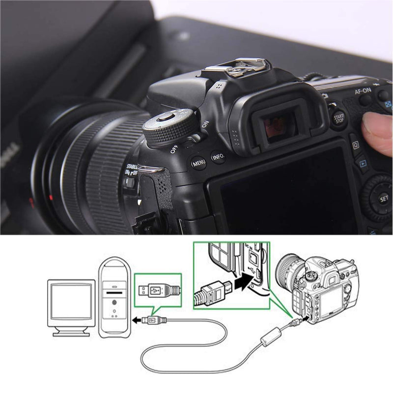 Replacement Camera UC-E4 UC-E15 UC-E19 USB Cable Photo Transfer Cord Compatible with Nikon Digital SLR DSLR D600 D610 D7000 D3S D300S D3000 D3X D90 D700 D60 D3 D300 D40X D40 and More (1.5m/Black)