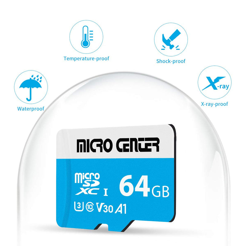 Micro Center 64GB microSDXC Card 5 Pack, Nintendo-Switch Compatible Micro SD Card, UHS-I C10 U3 V30 4K UHD Video A1 R/W Speed up to 95/30 MB/s Flash Memory Card with Adapter (64GB x 5) 64GB x 5 Pack