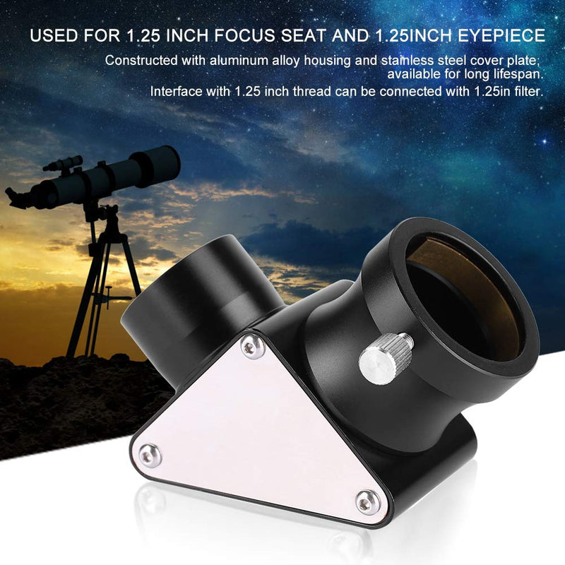 Diagonal Mirror, 1.25inch 90 Degree Dielectric Mirror Diagonal Adapter for Telescope Eyepiece Accessories