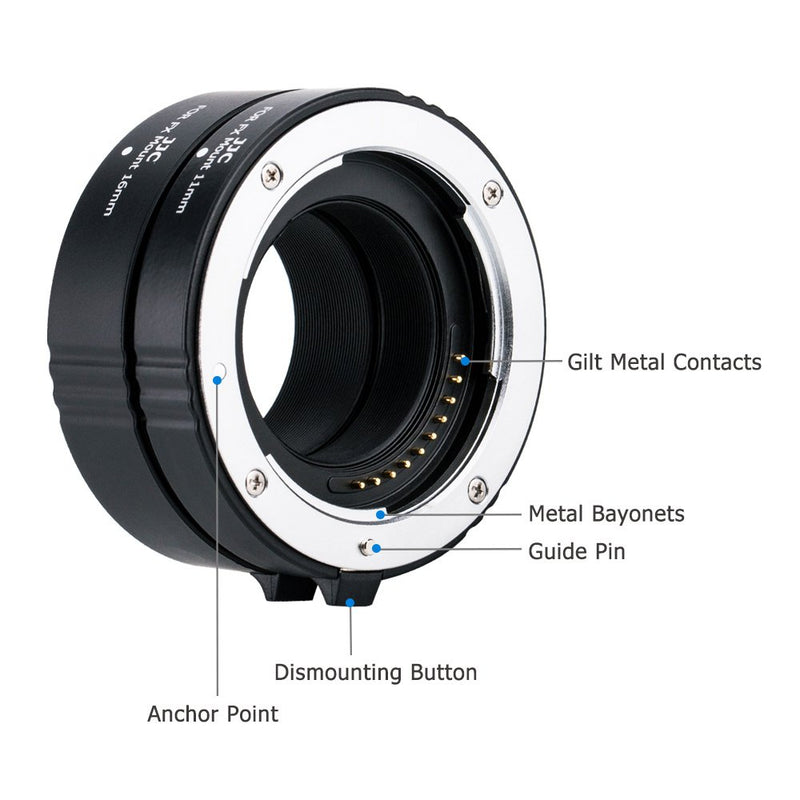 JJC X Mount Auto Focus Macro Extension Tube Set for Fuji Fujifilm X-T3 X-T4 X-T2 X-T1 X-S10 X-T30 X-T20 X-T10 X-T200 X-T100 X-H1 X-PRO3 X-PRO2 X-E4 X-E3 X-E2S X-A7,Replaces Fujifilm MCEX-11 & MCEX-16 Fujifilm X Mount