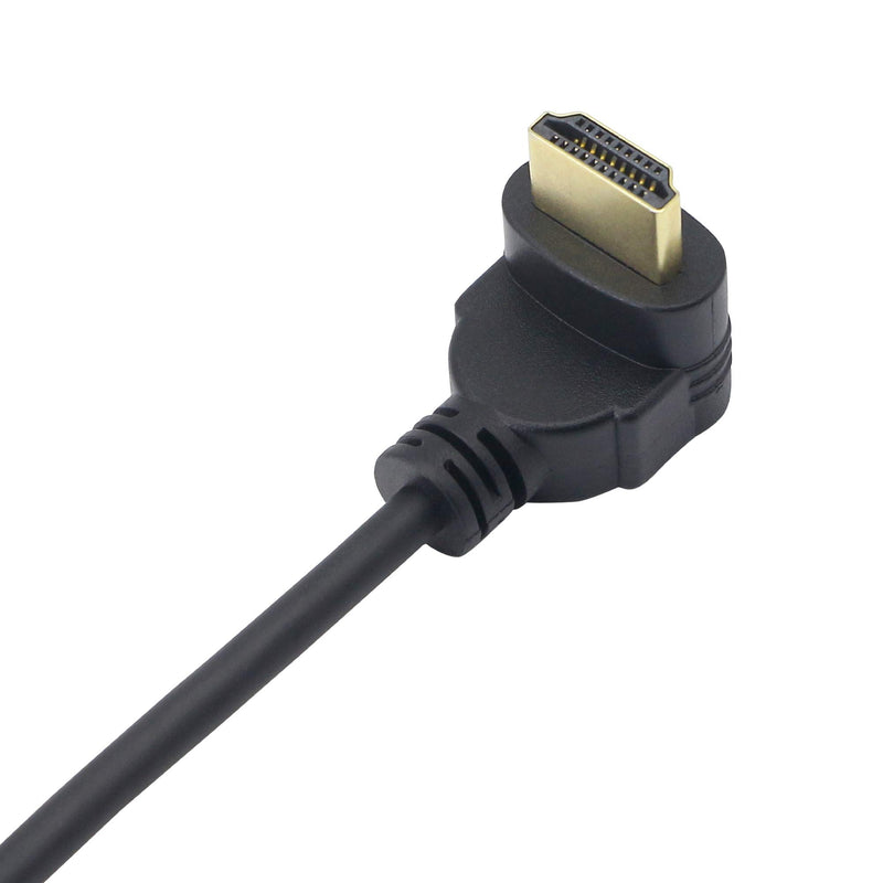 Right Angle HDMI Coiled Cable,270 Degree Upward Angle HDMI Male to HDMI Male Spring Spiral Cable Support 3D 1080P YOUCHENG for Camera, Monitor