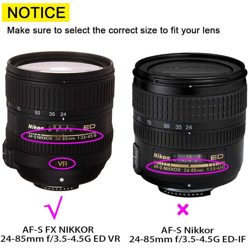 72mm Lens Cap Cover with Keeper for AF-S NIKKOR 24-85mm f/3.5-4.5G Lens for Nikon D800 D750 D700 D600 D610 D7000 D7200 DSLR Camera,ULBTER Lens Cap & Lens Cover Keeper Leash -2 Pack