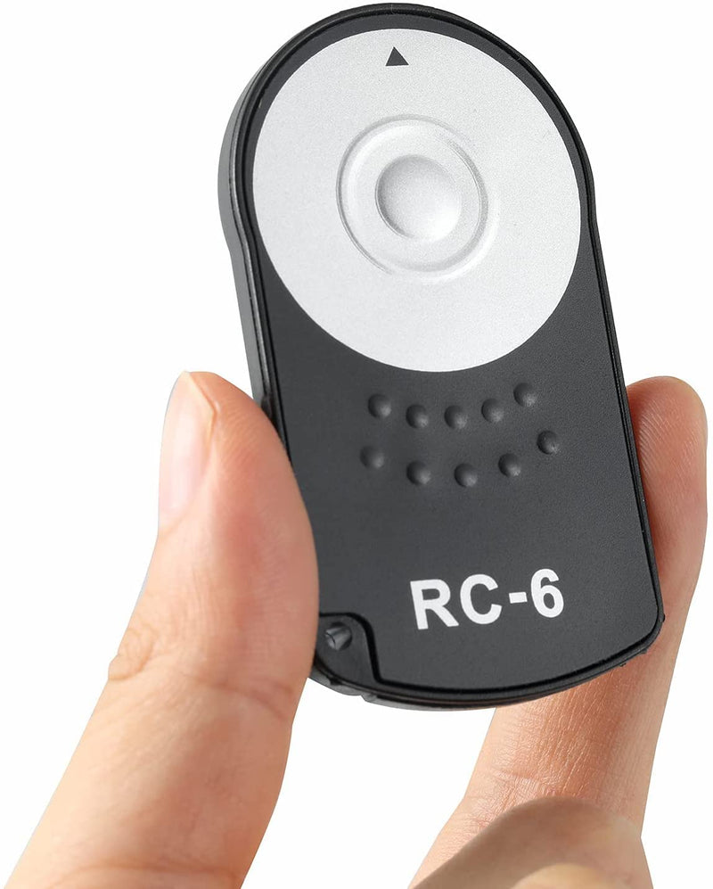 Oxumii RC-6 Remote Control Shutter Release for Canon ESO 77D 5DSR 760D 70D 80D 6D2 5D3 5D4 (1pc Black) (Black 2 Packs) Black 2 Packs