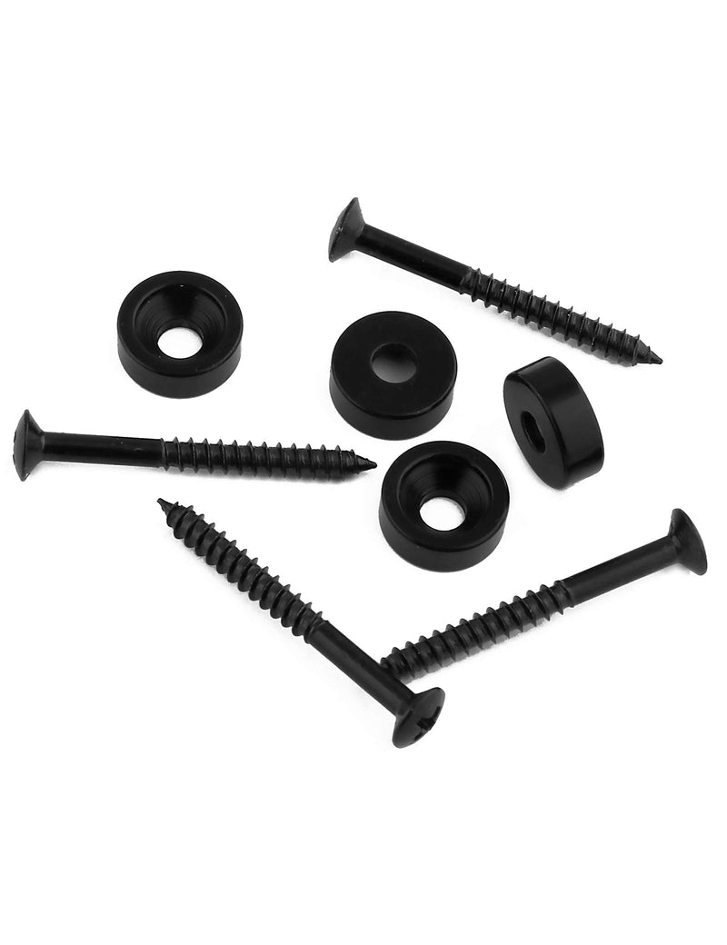 Holmer Guitar Neck Joint Bushings Ferrules and Bolts for Electric Guitar or Bass Guitar Set of 4Pcs with Screws Black.