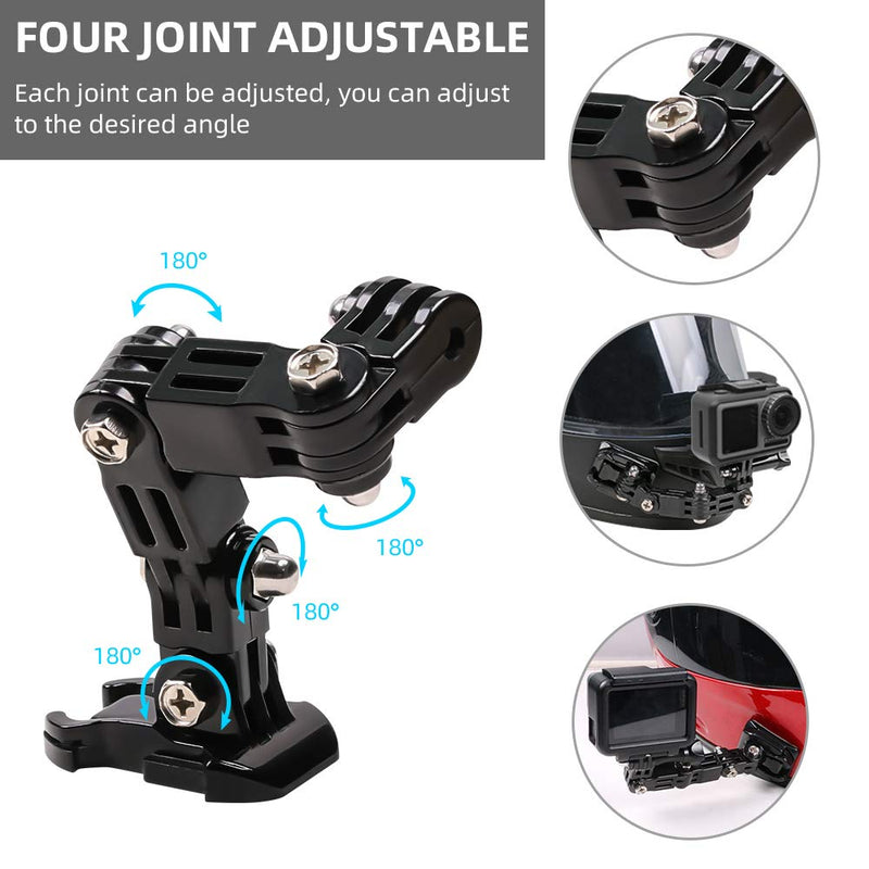 SUREWO Motorcycle Helmet Chin Mount Kits Compatible with GoPro Hero 10 9 8 7 6 5 Black,DJI Osmo Action 2/AKASO/Campark/YI Action Camera,Insta360 Camera and More