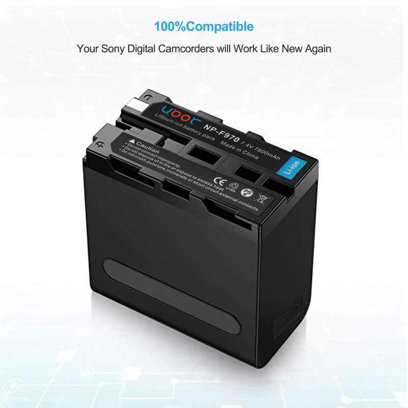 [AUSTRALIA] - Replacement NP-F970 Camcorder Battery for Sony MVC-CD1000 HDR-FX1 NEX-FS700RH HXR-NX3 Camera and LED Video Light Battery with Micro USB Port, LED Indicator Light 