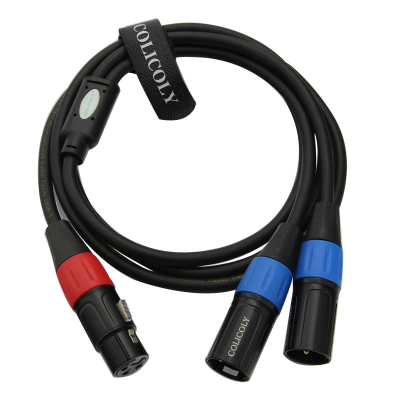 [AUSTRALIA] - COLICOLY XLR Y-Splitter Cable, 1 Female to 2 Male XLR Y Cable Balanced Microphone Splitter Cord - 1.6ft 