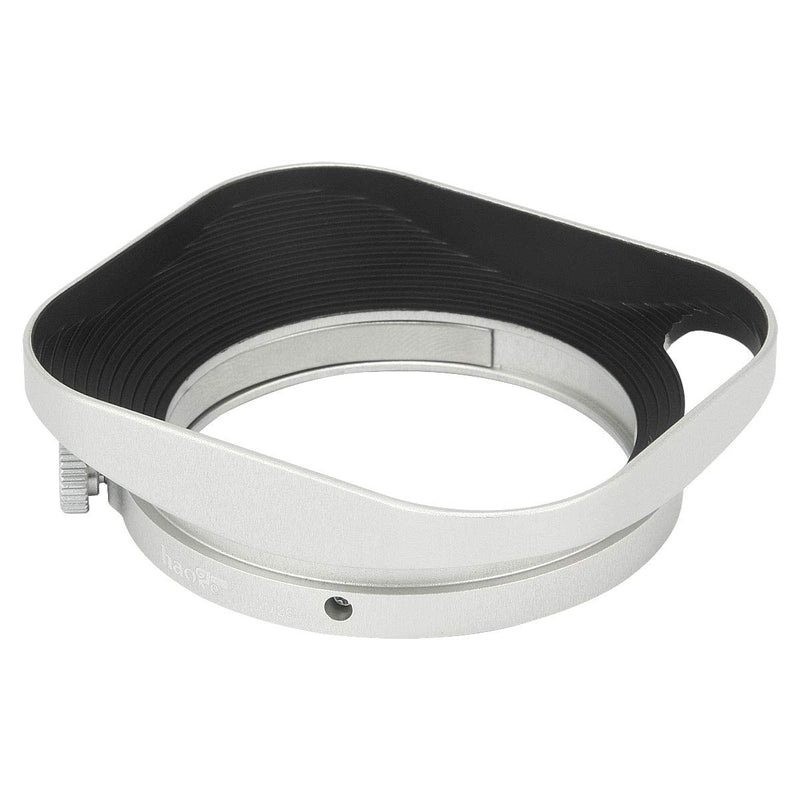 Haoge LH-M36W Square Metal Lens Hood Shade Compatible with Leica Summicron 35mm f2, Summicron M 35mm f2, Summicron-M 35mm f2 ASPH and Elmarit-M 28mm f2.8 ASPH Lens Hollow Out Designed Silver