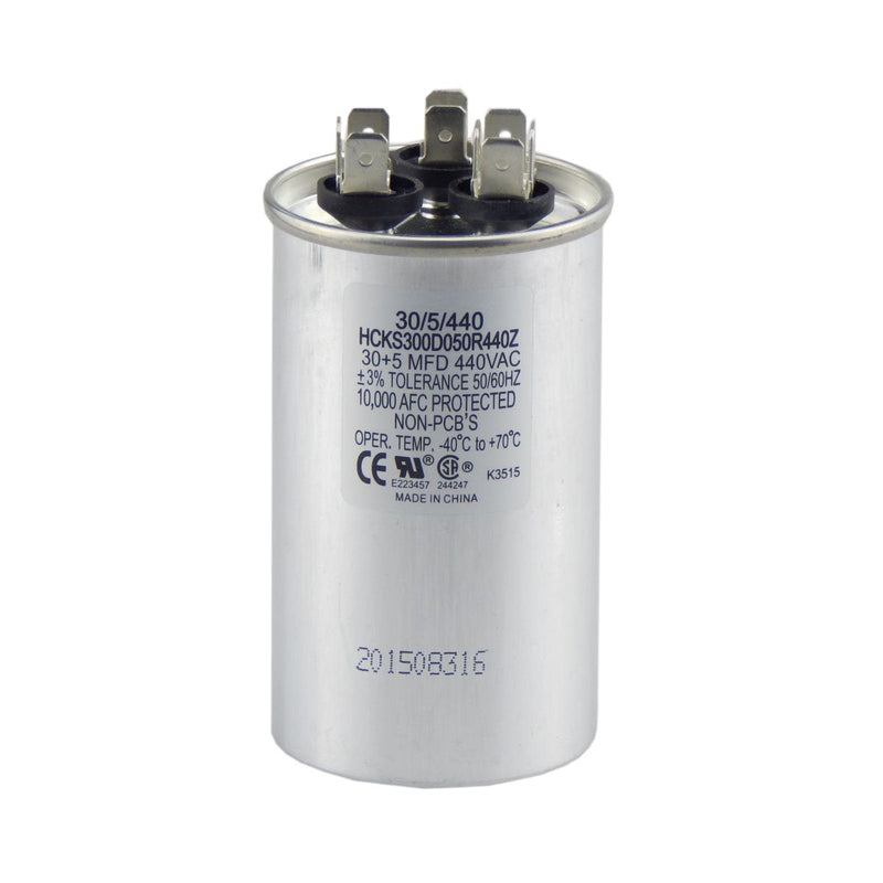TradePro 30/5 MFD 440 or 370 Volt Round Run Capacitor Replacement