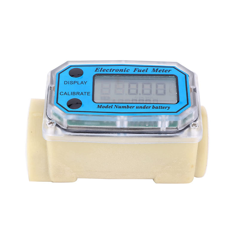 Diesel Fuel Meter, Digital Fuel Meter Water Flow Meter Mini Digital Turbine Flowmeter Diesel Fuel Flow Meter 15-120L/min 1" NPT