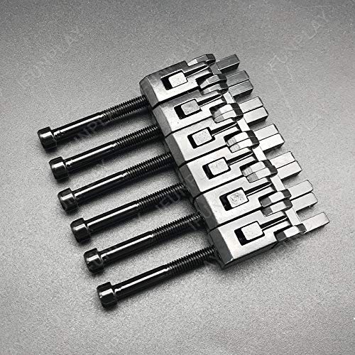 6 Pieces Tremolo Bridge Saddles Electric Guitar Locked Strings Saddles Replacement Double Locking Systyem for Floyd Rose Guitar Tremolo Bridge