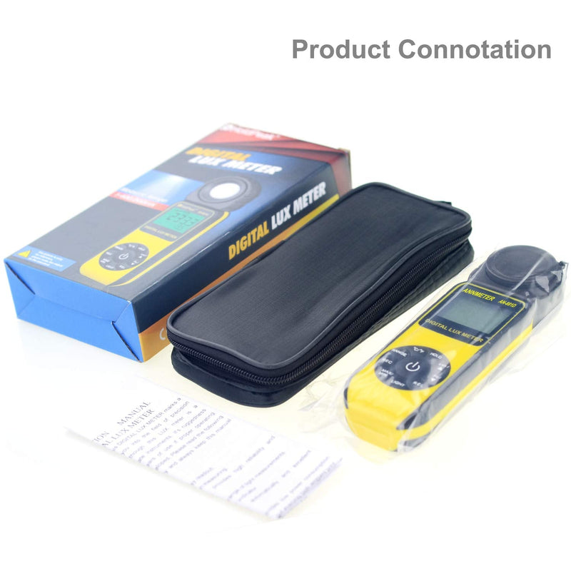 [AUSTRALIA] - ANNMETER AN-881D Digital Illuminance Meter, Lux Meter with 0.01-400,000 Lux (0.01-40,000 FC) Foot Candle Measuring Ranges, Light Meter for Plants, Par Meter with 270°Rotatable Detector AI-881D Illuminance Meter Range 0.1~400,000Lux 