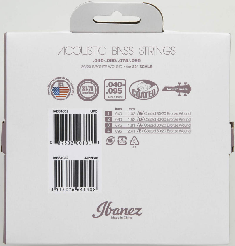 Ibanez IABS4C32 Acoustic Bass Strings Set (81.3 CM (32") Scale 80/20 Bronze 040–095)