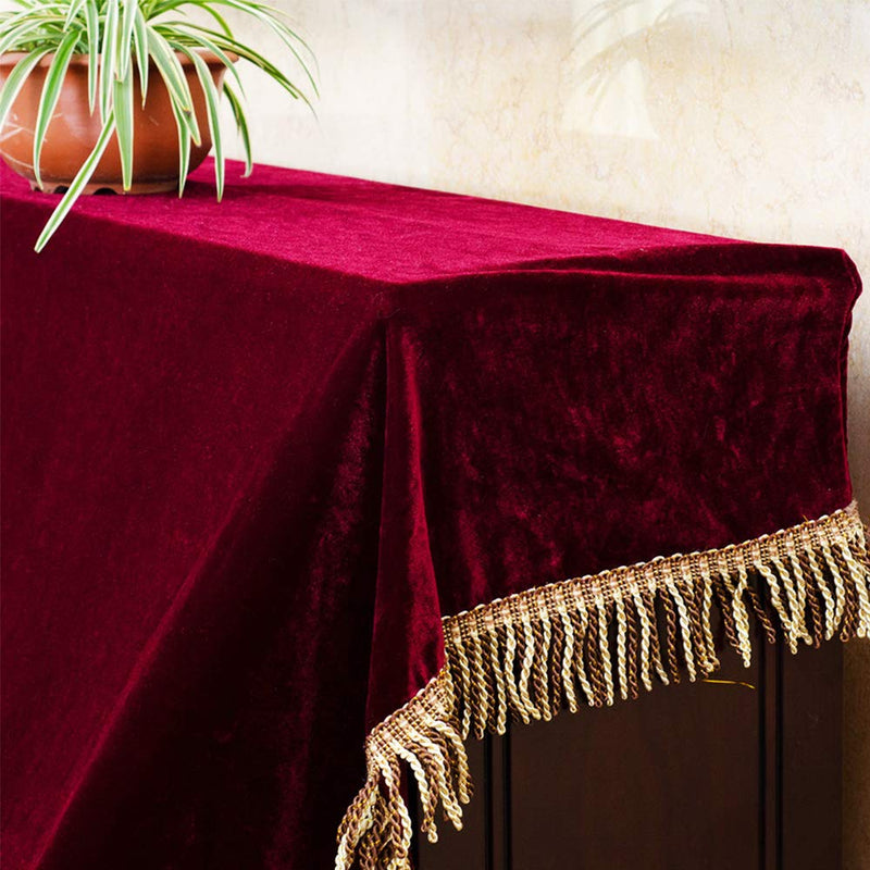 KINGZHUO Purplish Red Thickened Pleuche Piano Cover Upright Piano Dust Cover About 75 x 60 inch
