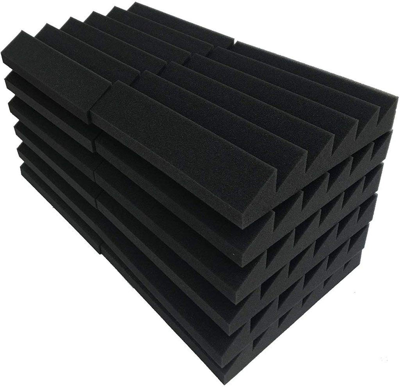 [AUSTRALIA] - Acoustic Foam Panels 2" X 12" X 12" Acoustic Foam Panels, Studio Wedge Tiles, Sound Panels wedges Soundproof Sound Insulation Absorbing (12 Pack, Black) 12 Pack 