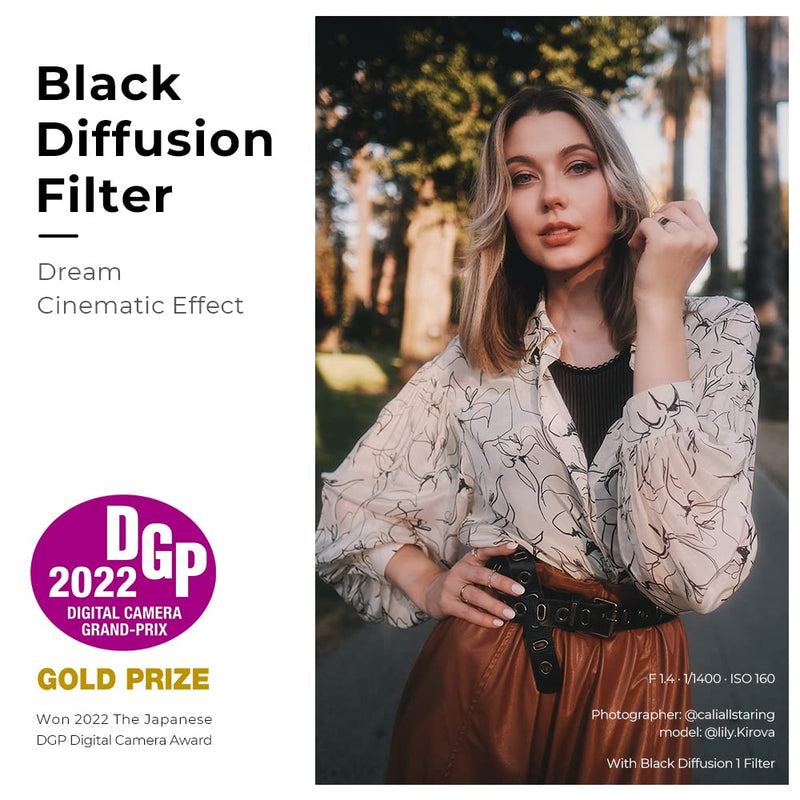 K&F Concept 55mm Black Diffusion 1/2 Filter with 28 Multi-Layer Coatings Cinematic Dream Effect Filter Waterproof for Camera Lens