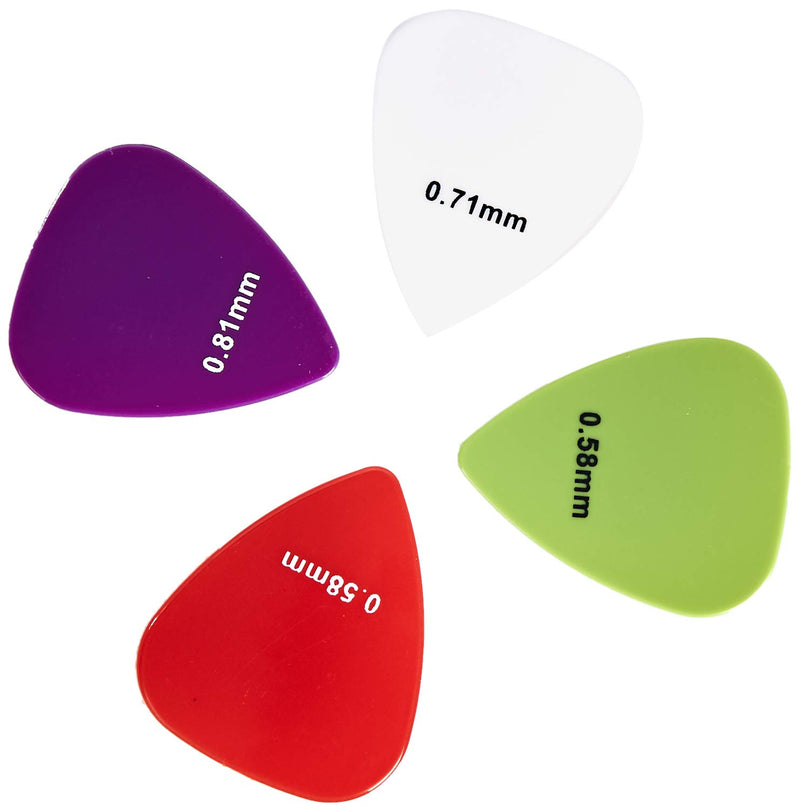 AmazonBasics Guitar Picks, Solid Colors, Nylon, 10-Pack