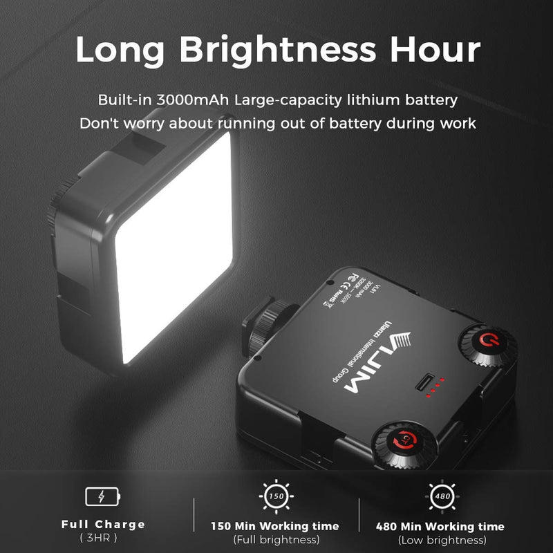 VIJIM VL81 LED On Camera Video Light, Mini Rechargeable 3000mAh Battery Bicolor 3200K-5600K Continuous Photo Lighting Panel CRI95+, Portable Vlog Lamp Fits Sony, Nikon, Canon, iPhone, Fuji, Panasonic