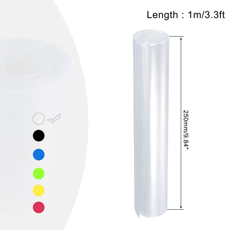 MECCANIXITY Battery Wrap PVC Heat Shrink Tubing 250mm Flat 1m Clear Good Insulation for Battery Pack