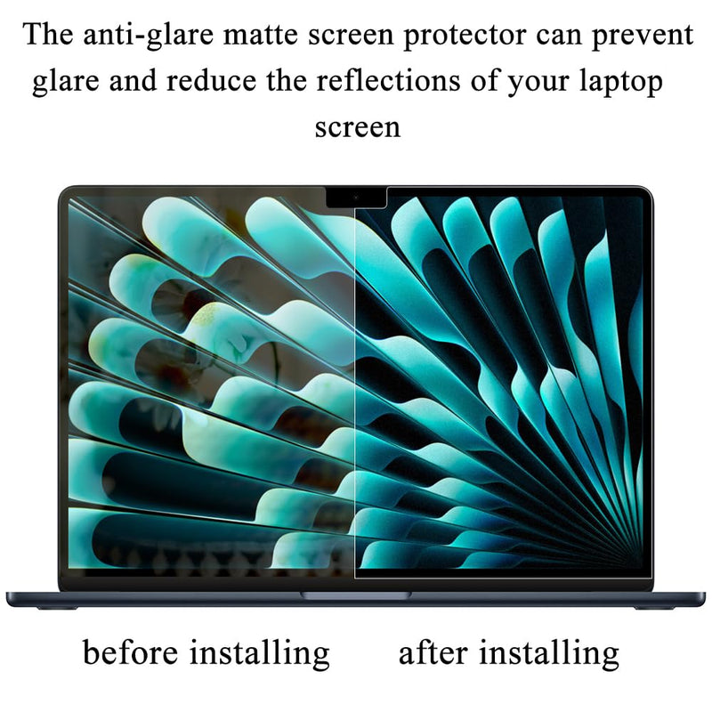 3-Pack Anti Glare Screen Protector for 2023 MacBook Air 15 Inch M2 Chip (Model: A2941) Matte Screen Protector for MacBook Air 15.3" M2 Anti-Reflection Anti-Scratch Laptop Protective Accessories Matte Clear