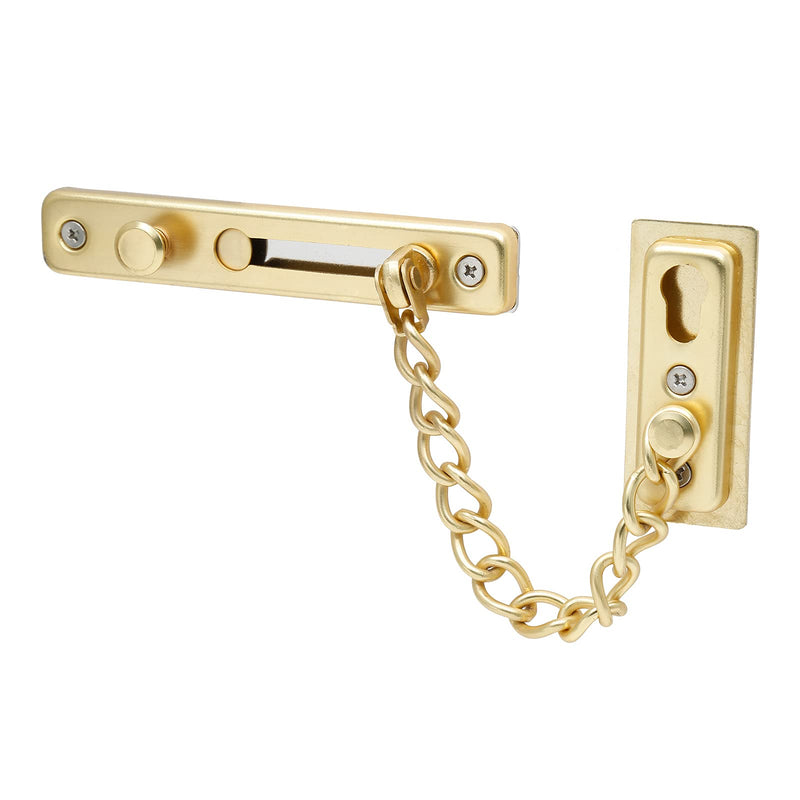 Bonsicoky 2 Pack Door Chain Lock with Spring, Stainless Steel Security Door Chain Guard, Anti-Theft Press Lock for Door, Window - Gold