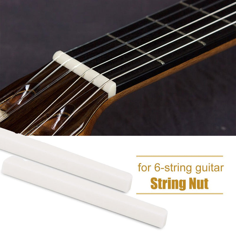 Guitar Nut 6-String Nut Saddle Guitar Nut Set Bone Guitar Bridge for Classical Acoustic Guitar Replacement White