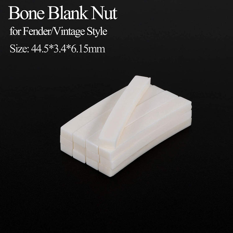 Alnicov Guitar String Bone Nut Blanks for Vintage-Style Stratocaster Telecaster Electric Guitar 44.5mm,6Pcs