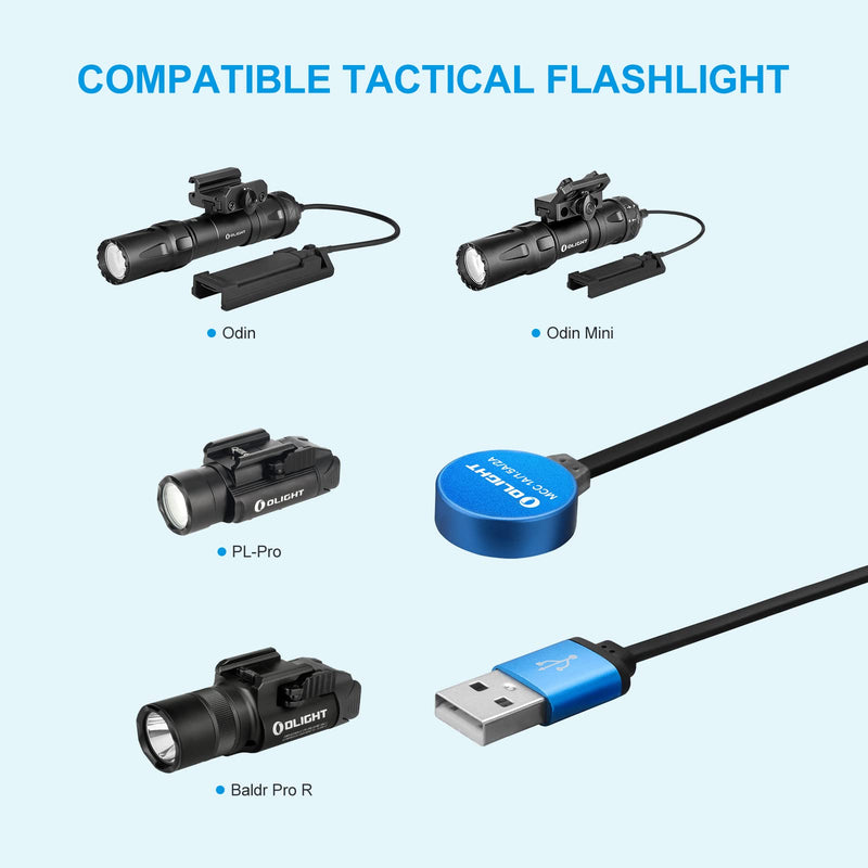 OLIGHT MCC 3 Charger Upgraded Smart Magnetic Charging Cable Only Suitable for Odin/Odin Mini/PL-Pro/Baton3/Warrior Mini2/Perun 2/Seeker 3 pro/Warrior X 3/Warrior 3s/Baldr Pro R