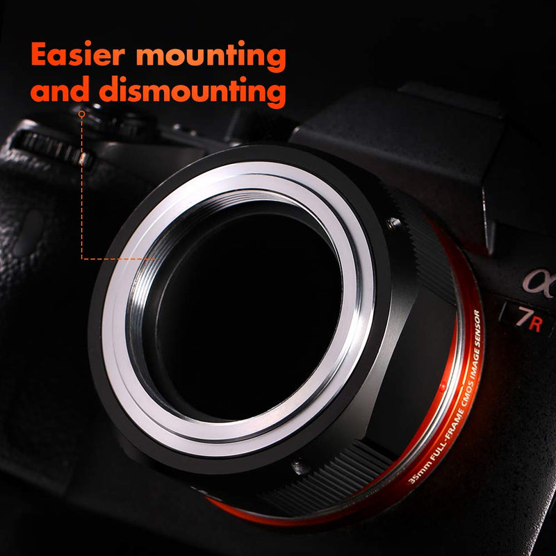 K&F Concept Lens Mount Adapter for M42 Lens to Sony NEX E-Mount Camera for Sony Alpha NEX-7 NEX-6 NEX-5N NEX-5 NEX-C3 NEX-3 with Matting Varnish Design M42-E