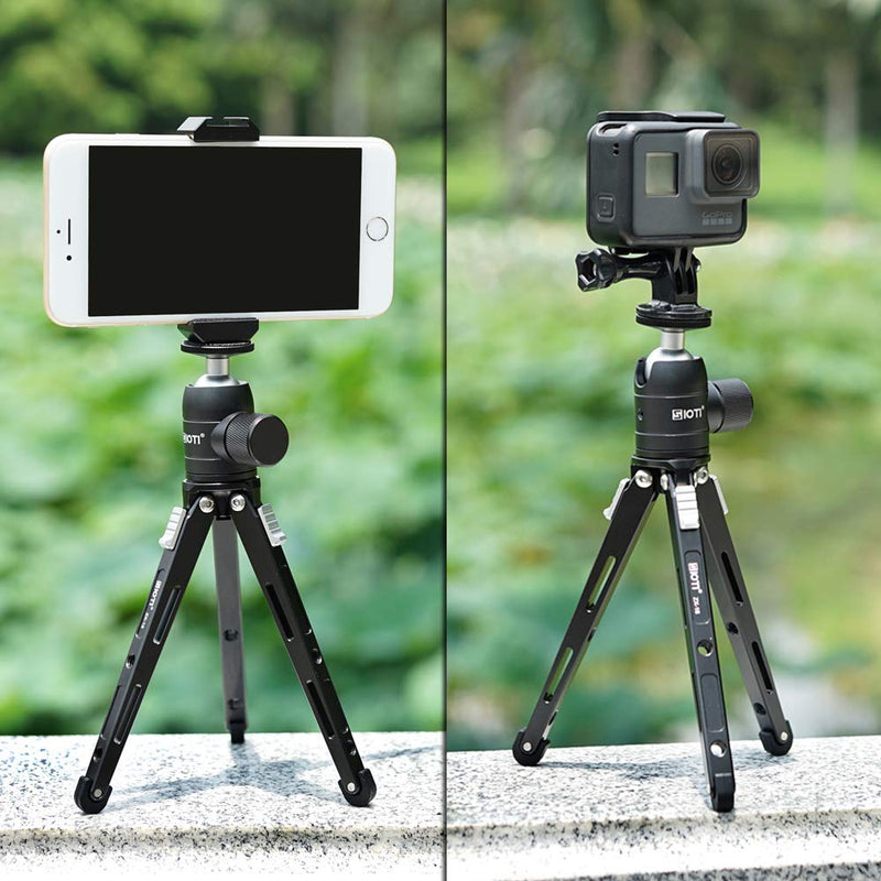 SIOTI Lightweight Tripod, Desktop Tabletop Tripod, Mini Tripod Stand, Mini Metal Stand for DSLR, Mirrorless Camera, Cellphone, Gopro, Projector, Webcam Matel Mini Tripod