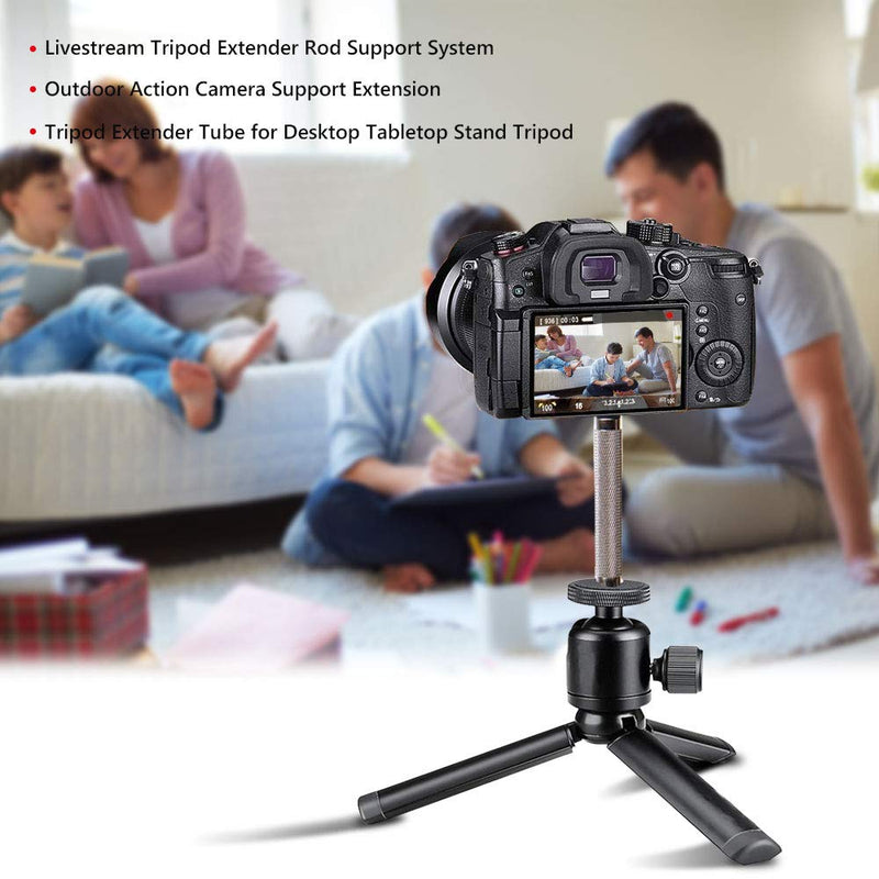 Koroao 1/4 Tripod Extender Rod for Livestream Broadcast Tripod Extender Tripod Extender Rod Support Camera Clamp Mount for Desktop Tabletop Stand Tripod(4.72inches) 4.72inches