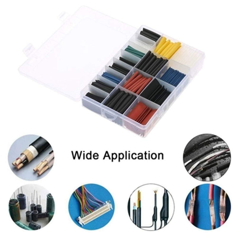 580PCS Heat Shrink Tubing Electric Insulation Heat Shrink Tube kit Wrap Cable Sleeve 2: 1Shrink Ratio 6 Colors 1.5mm-10mm