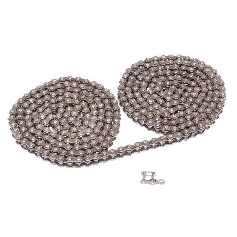 2M #25 Roller Chain with 1 Connector Connecting Link for Go Kart, Mini Bike Chain Replacements
