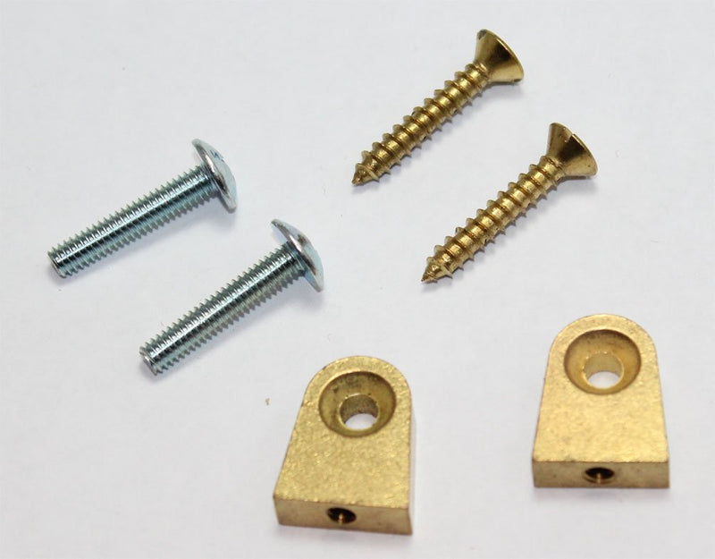 Piano Music Desk Hinges - Large Size - Set of 2 with Screws Brass