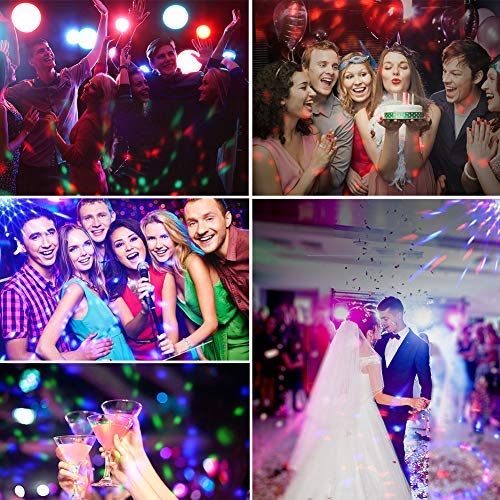 Disco Light, RGB LED Party Bulb with Mood Light Mode, DJ Sound Activated Strobe Lamp, Remote Control Crystal Ball Lights for Festival Birthday Party Bar Pub 2 Pack 2 Count (Pack of 1)